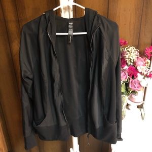Black Zip Up Hooded Jacket